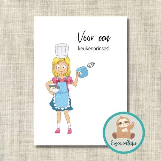 'Voor een keukenprinses!' - Ansichtkaart