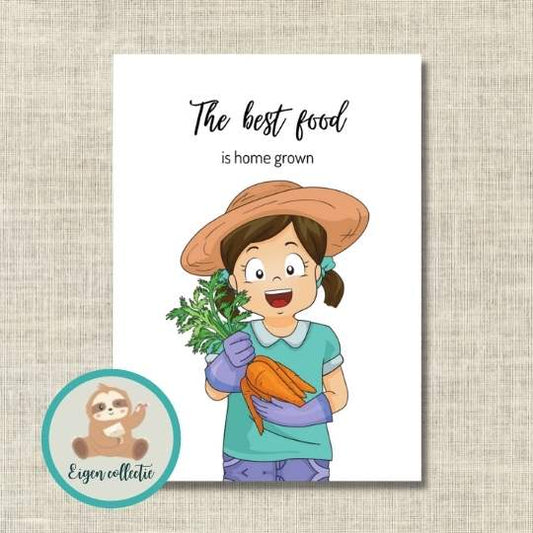 'The best food is home grown' - Moestuin Ansichtkaart