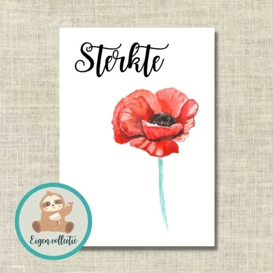 'Sterkte’ Klaproos – Ansichtkaart