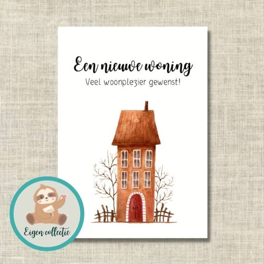 'Een nieuwe woning, veel woonplezier gewenst!’ – Ansichtkaart