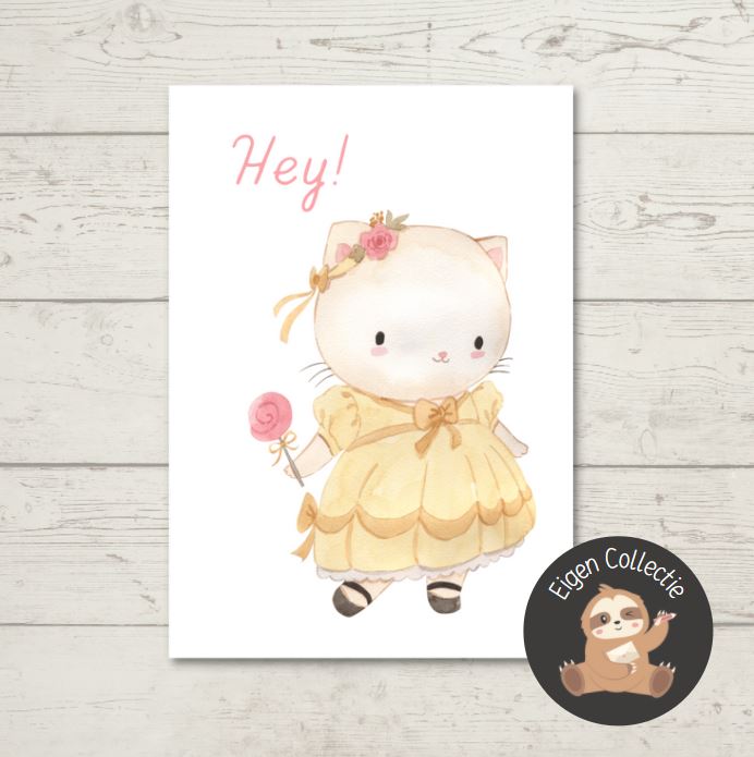 'Hey!' - Poes Ansichtkaart