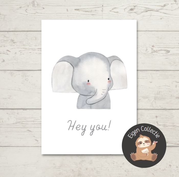 'Hey you!' - Olifant Ansichtkaart