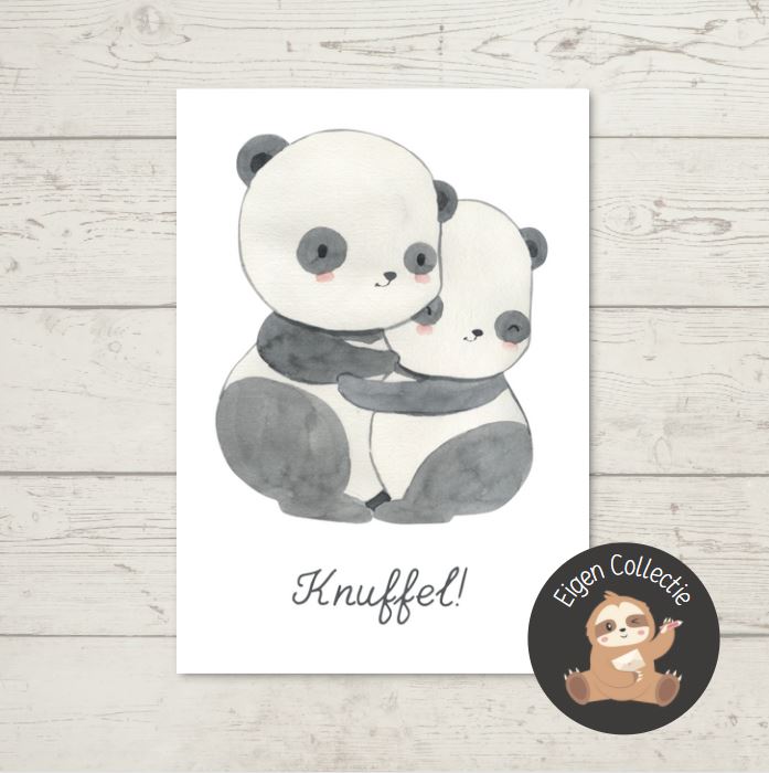 'Knuffel!’ – Panda Ansichtkaart