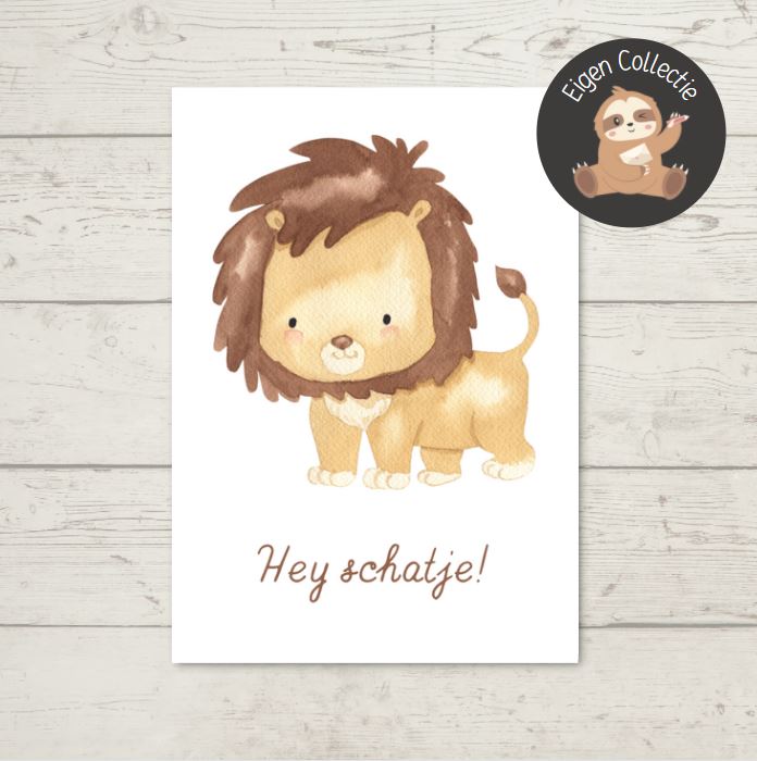 'Hey schatje!’ – Leeuw Ansichtkaart