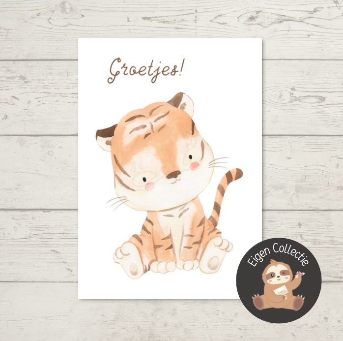 'Groetjes!’ – Tijger Ansichtkaart