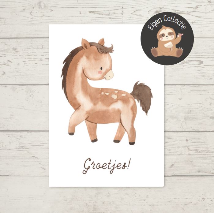 'Groetjes!’ – Paard Ansichtkaart