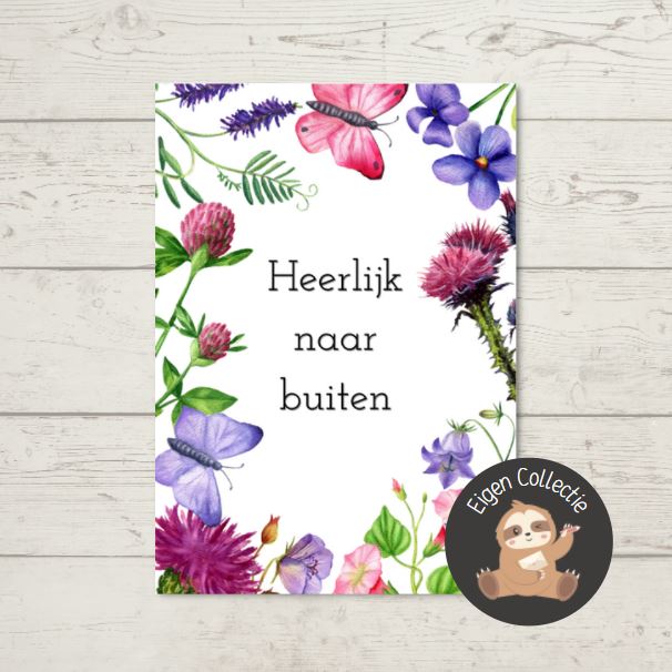 'Heerlijk naar buiten’ – Ansichtkaart