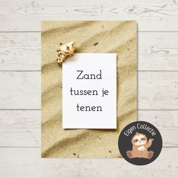 'Zand tussen je tenen’ – Quote Ansichtkaart