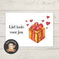 'Lief kado voor jou’ Hartjes – Ansichtkaart