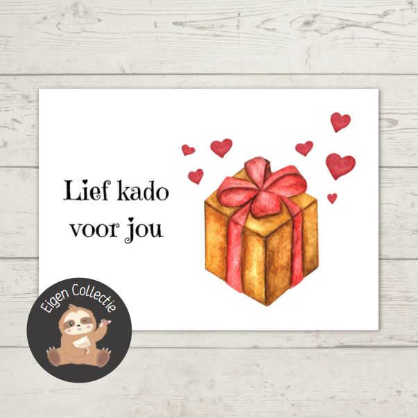 'Lief kado voor jou’ Hartjes – Ansichtkaart