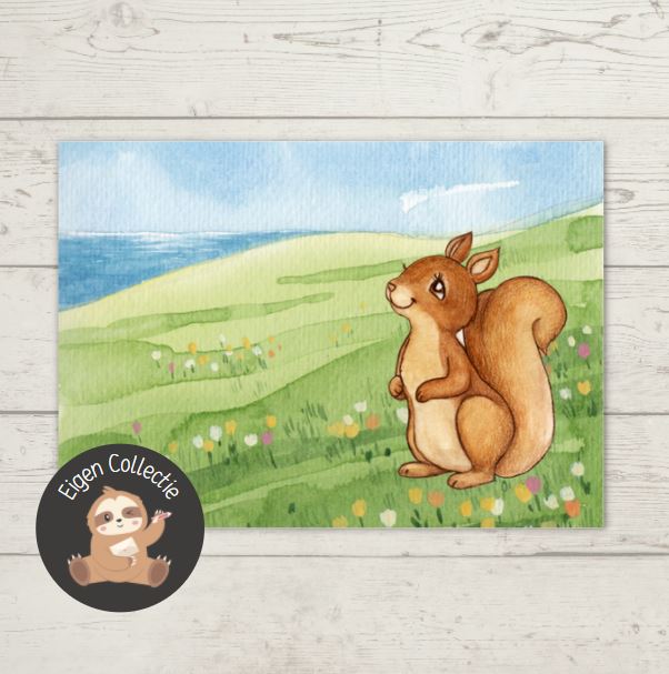Eekhoorn Lente – Landschap Ansichtkaart