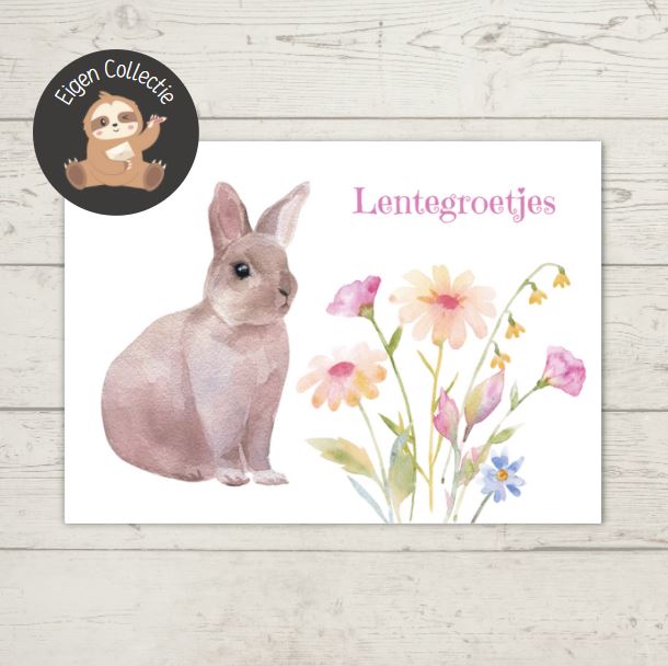 'Lentegroetjes’ – Konijntje Ansichtkaart