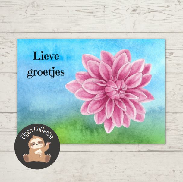 'Lieve groetjes’ – Bloem Ansichtkaart