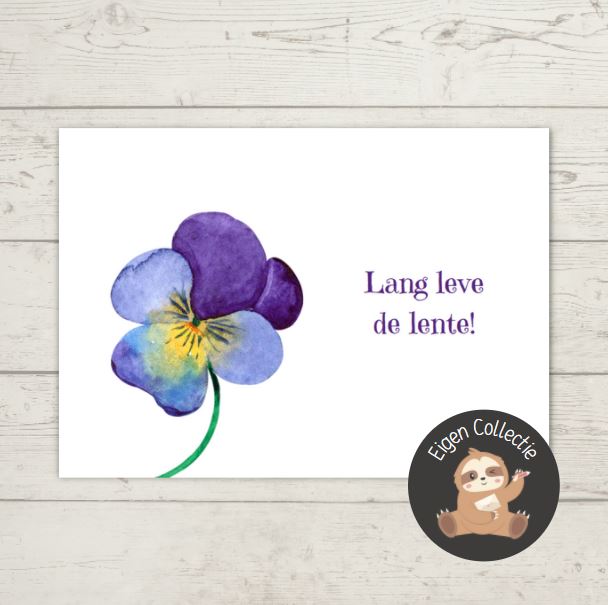 'Lang leve de lente’ – Viooltje Ansichtkaart