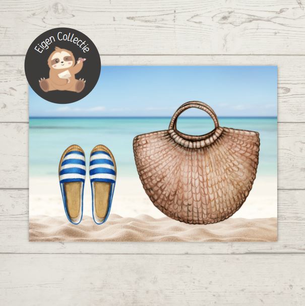 Strandtas en zomerschoenen – Ansichtkaart