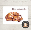 'Lieve lentegroetjes’ – Hertje Ansichtkaart