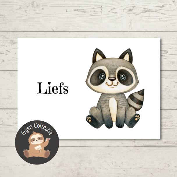 'Liefs’ – Wasbeer Ansichtkaart