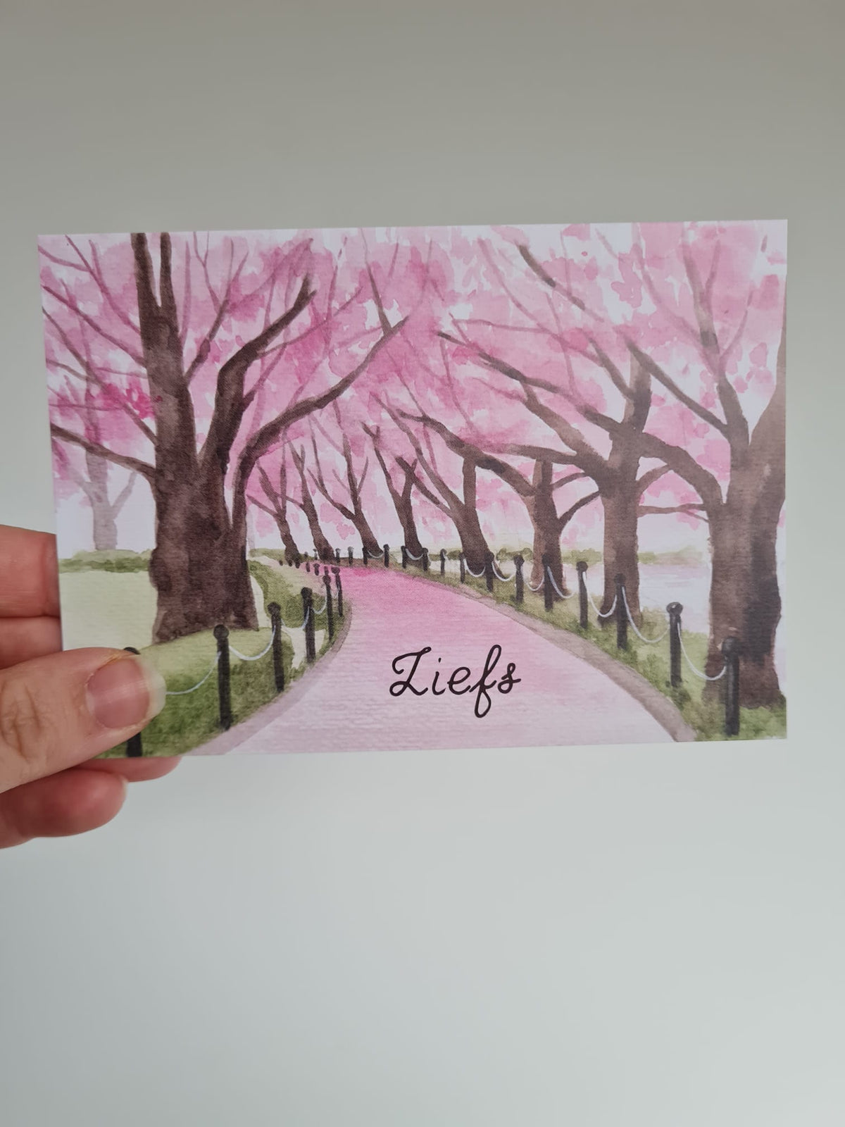 'Liefs’ – Roze Laan Ansichtkaart
