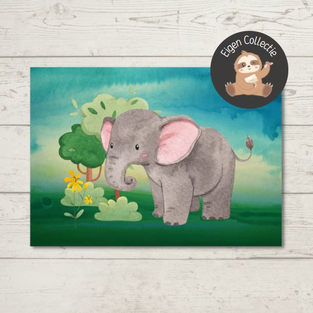 Olifant in Bos – Ansichtkaart