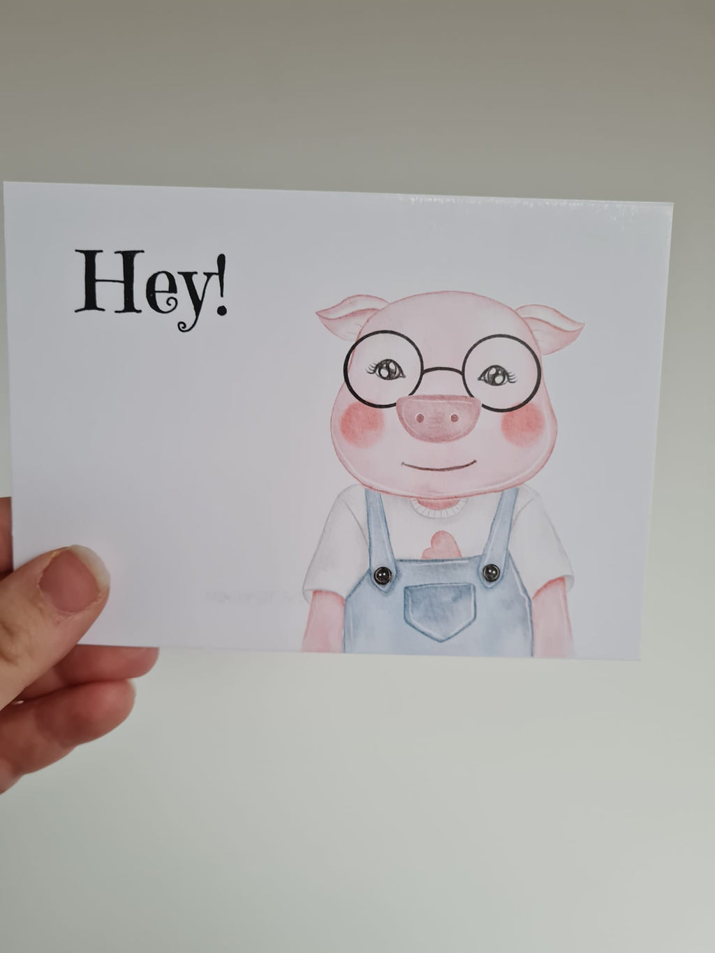 'Hey!’ – Varkentje Ansichtkaart