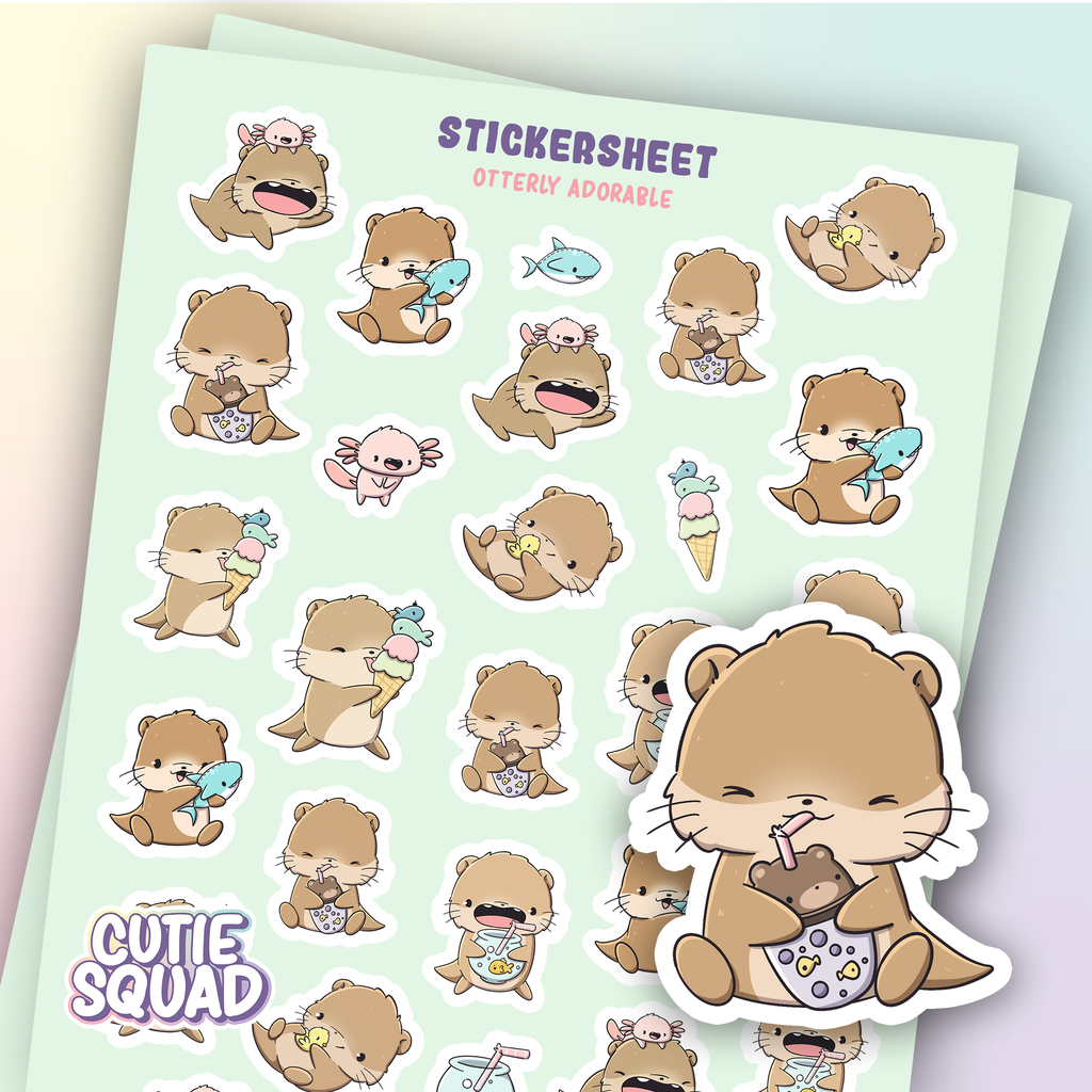 Otterlijk schattig | Stickervel