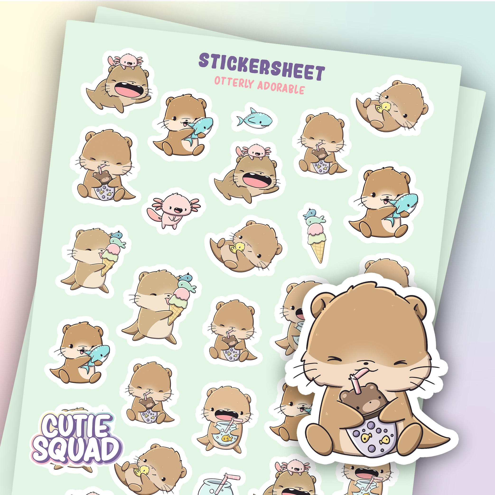 Otterlijk schattig | Stickervel