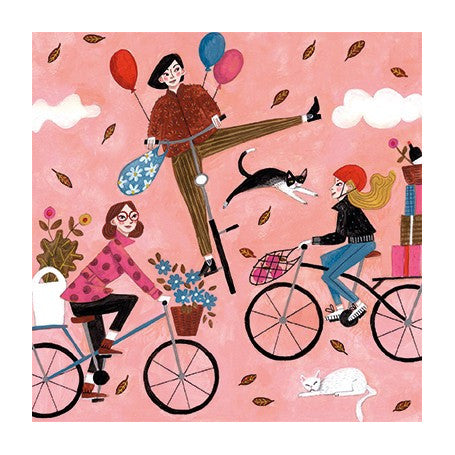 Vrouwen fietsen - Vierkante kaart