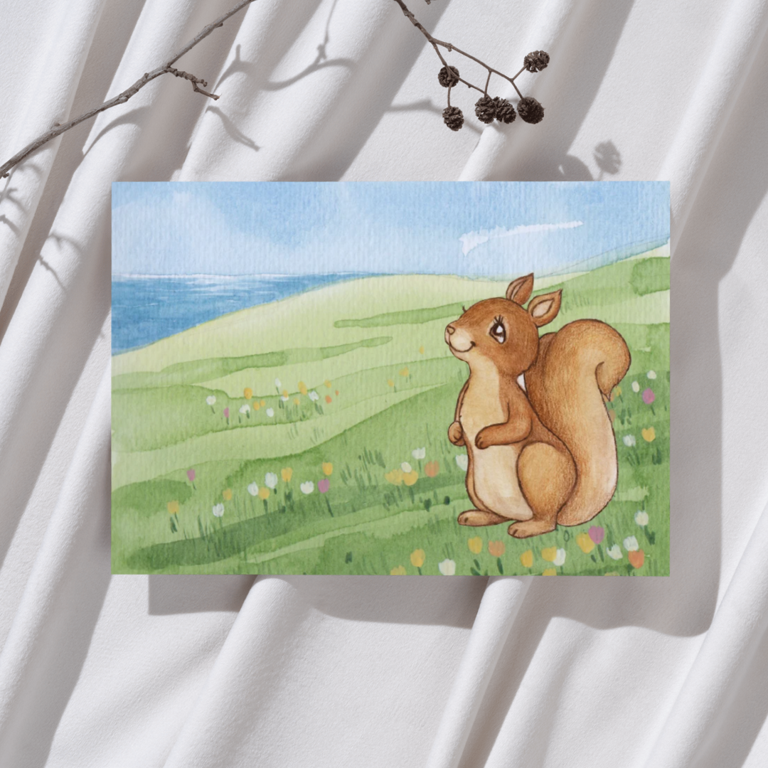 Eekhoorn Lente – Landschap Ansichtkaart