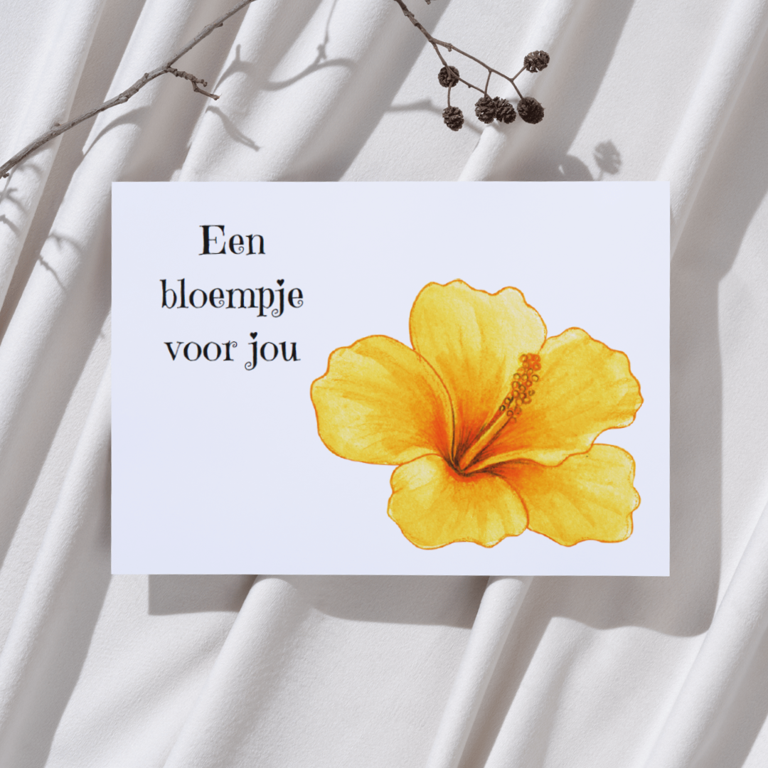 'Een bloempje voor jou’ – Hibiscus Ansichtkaart