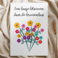 'Een bosje bloemen door de brievenbus' - Ansichtkaart