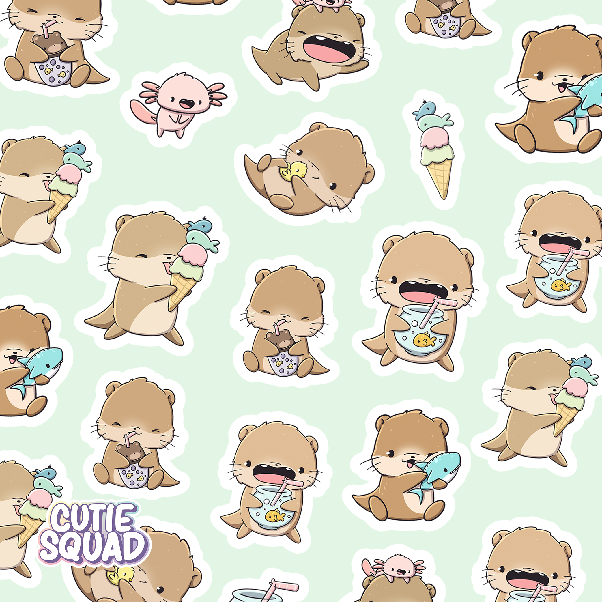 Otterlijk schattig | Stickervel