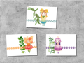 Bloemen feetjes - Set van 3 Ansichtkaarten