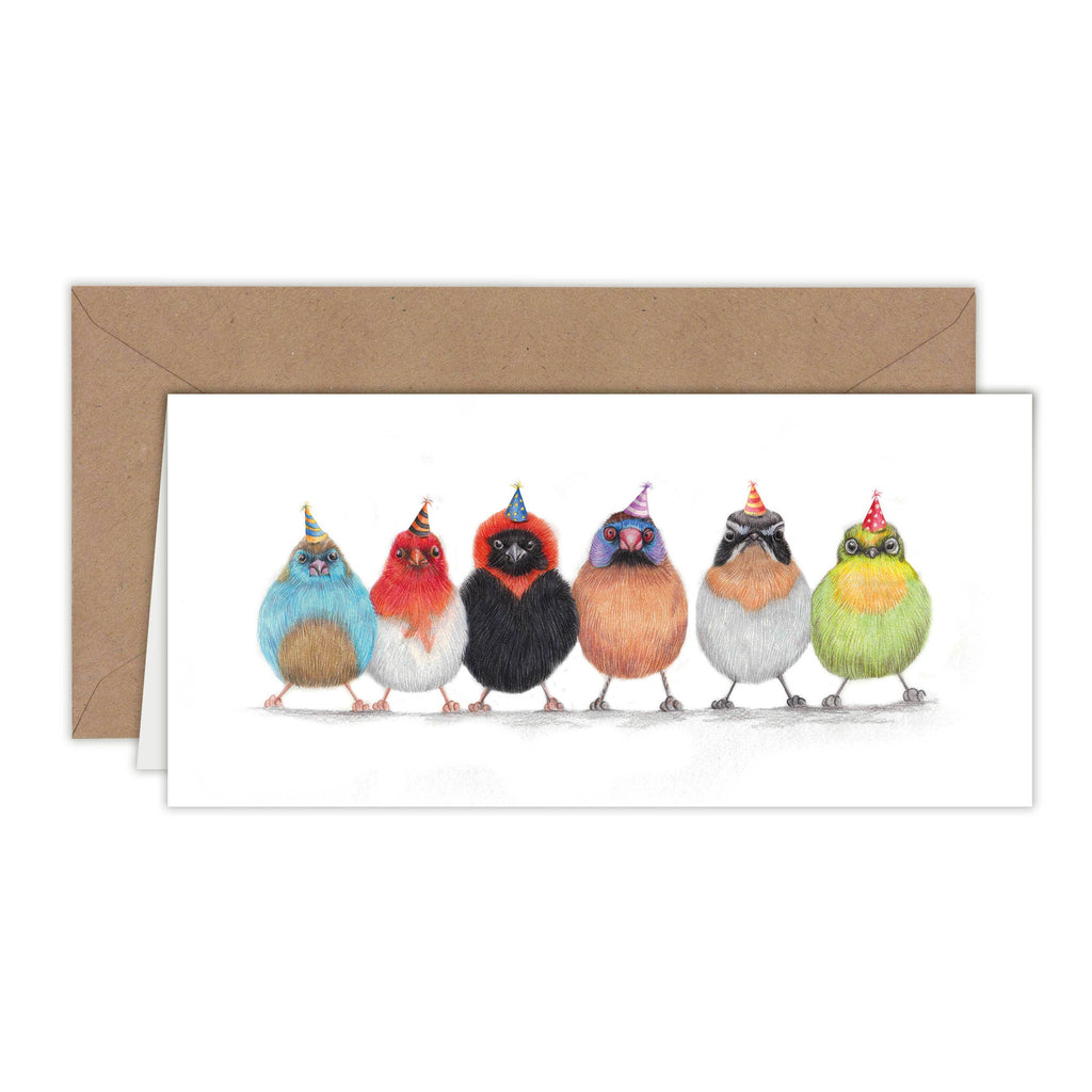 Verjaardag Afrikaanse Vogels - Wenskaart met envelop