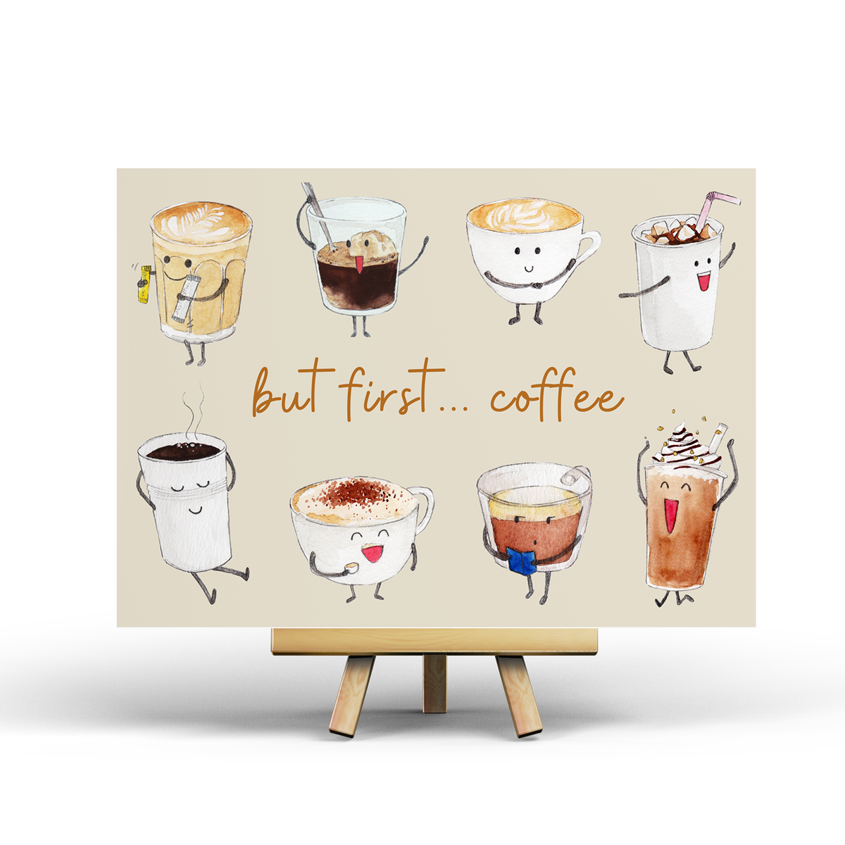 Maar eerst... Koffie - Ansichtkaart