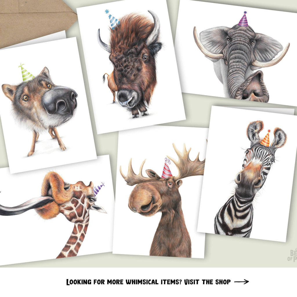 Grappige Zebra - Wenskaart met envelop