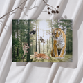 Tijger Kat Struisvogel – Fantasiebos Ansichtkaart