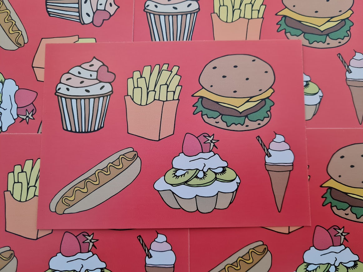 Lekker eten - Ansichtkaart