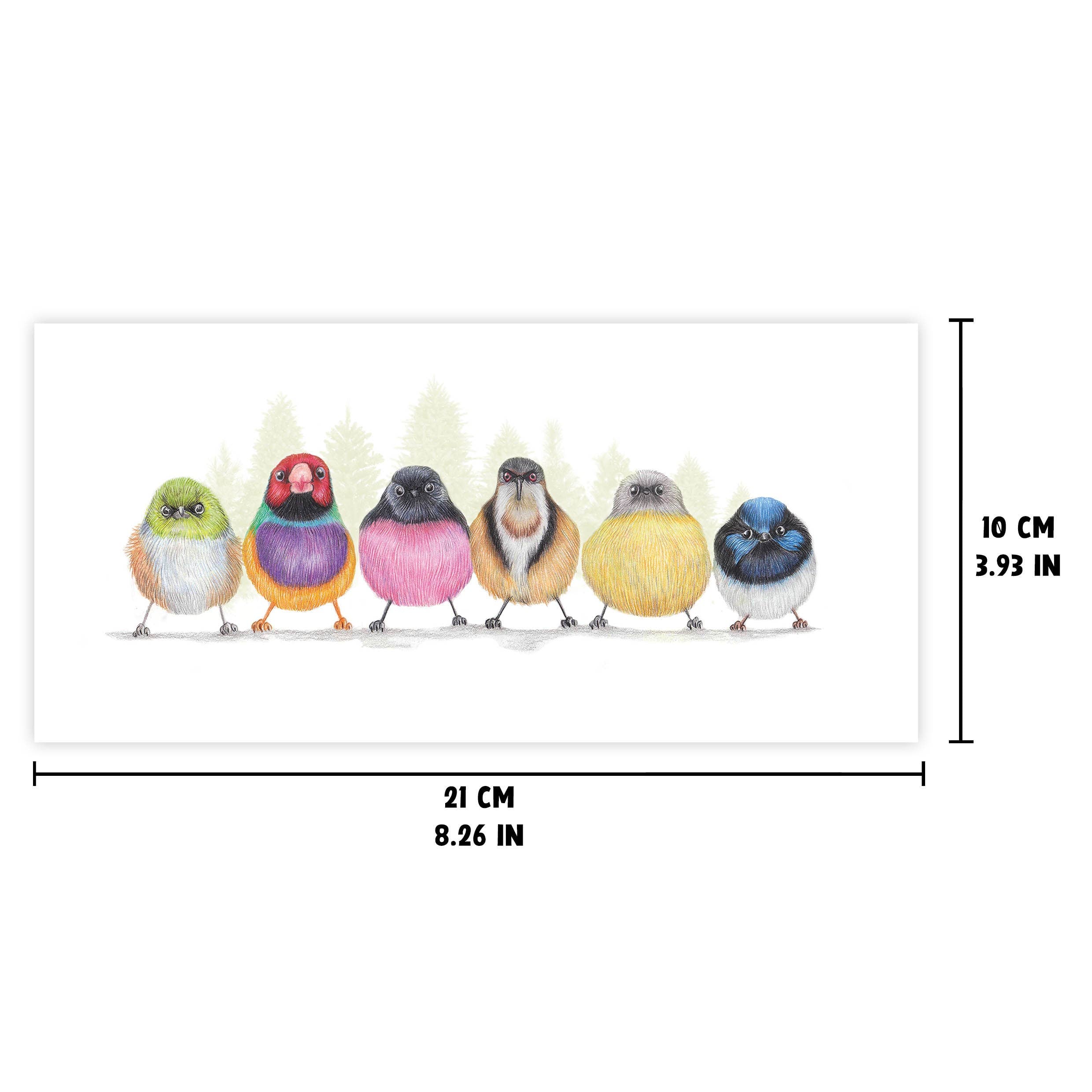 Schattige Vogels - Wenskaart met envelop