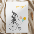 'Feestje!' Aapjes op Fiets - Ansichtkaart
