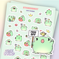 Schattige kikkers | Stickervel