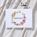 'Gefeliciteerd' - Bloemenkrans Ansichtkaart
