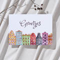 'Groetjes' - Grachtenpanden Gekleurd Ansichtkaart