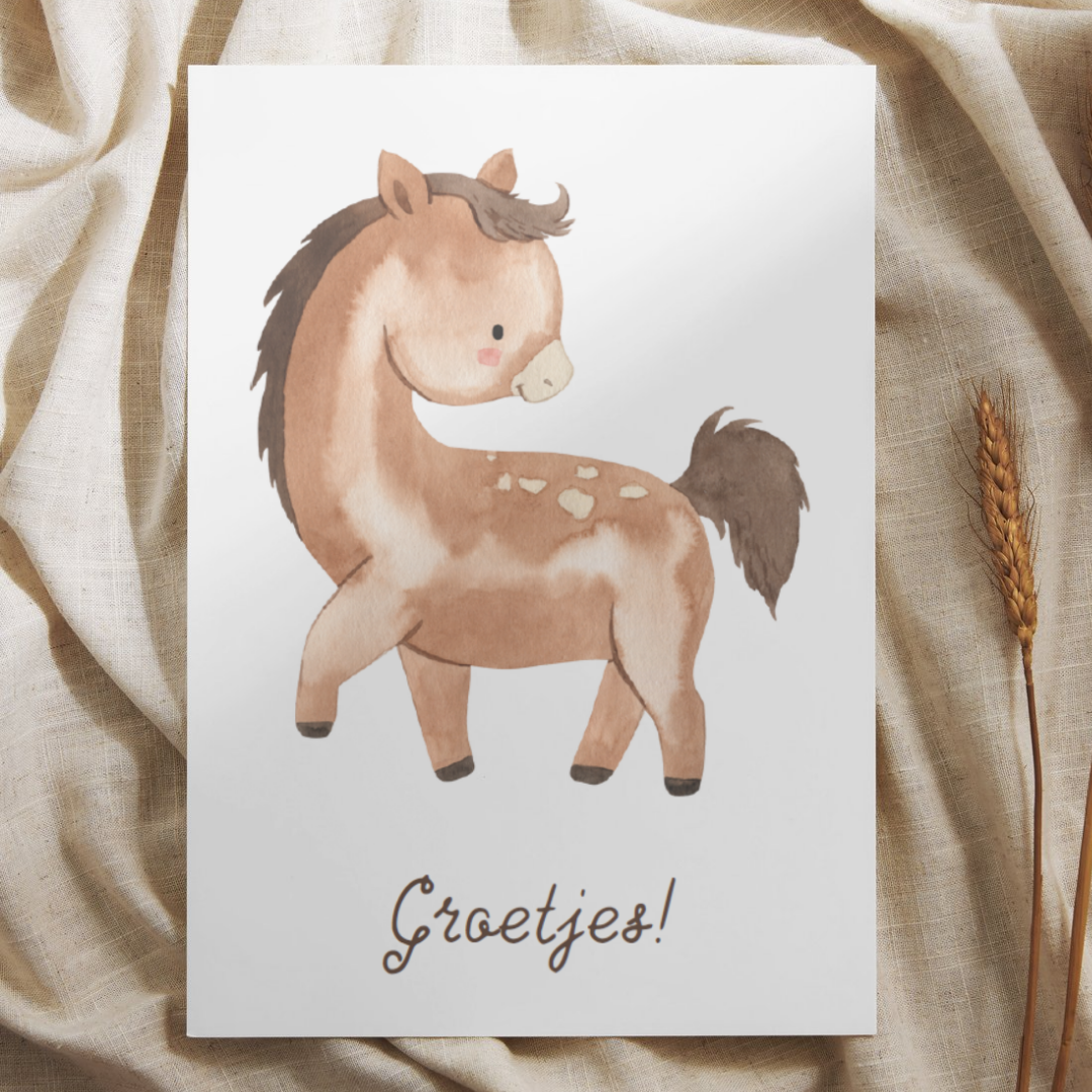 'Groetjes!’ – Paard Ansichtkaart