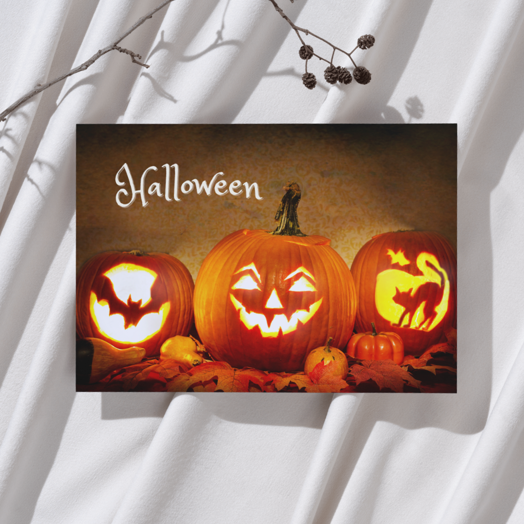 'Halloween’ Pompoenen – Ansichtkaart