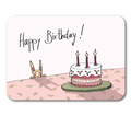 'Happy birthday!’ Taart – Konijn Ansichtkaart