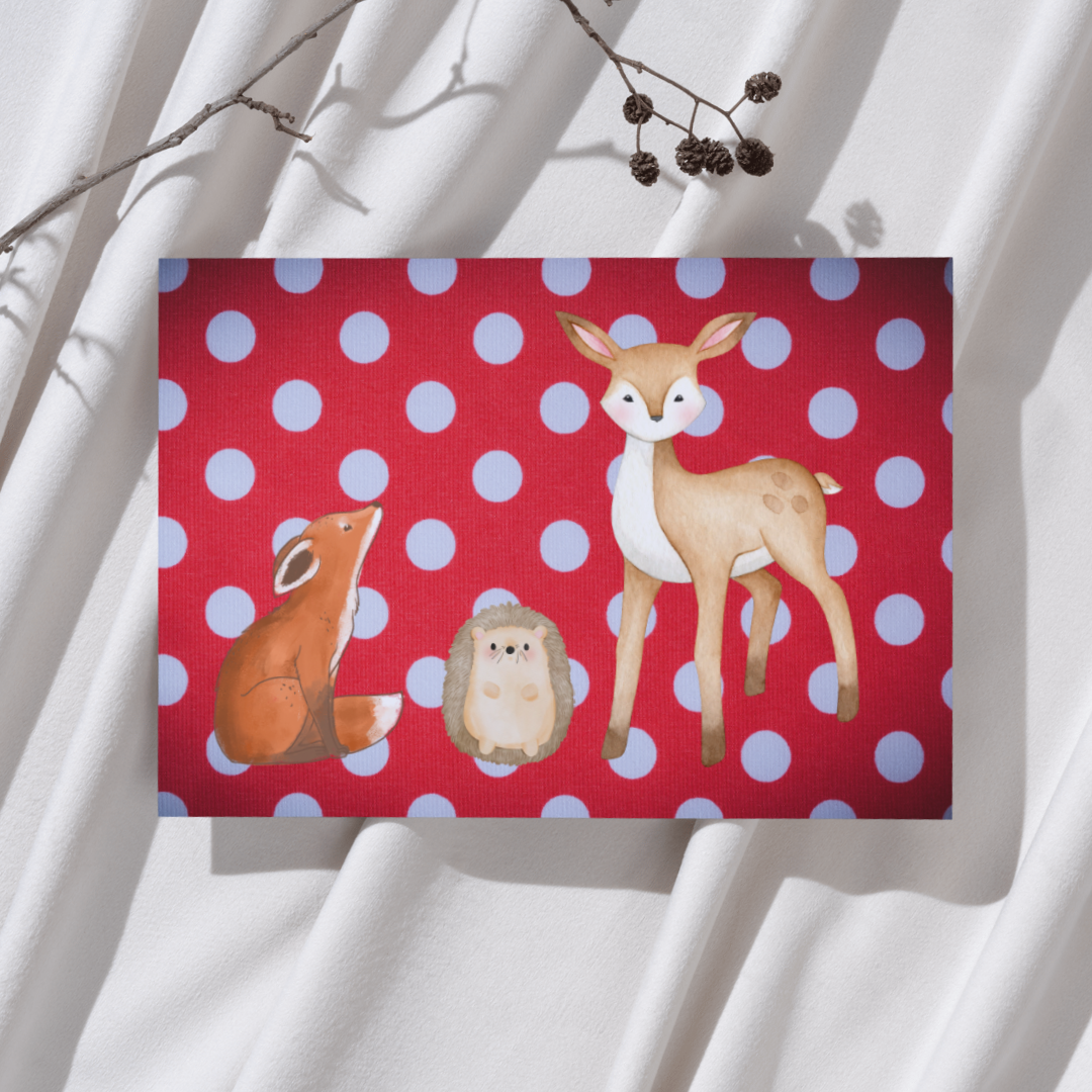 Vosje, egel en hert - Polkadots Ansichtkaart