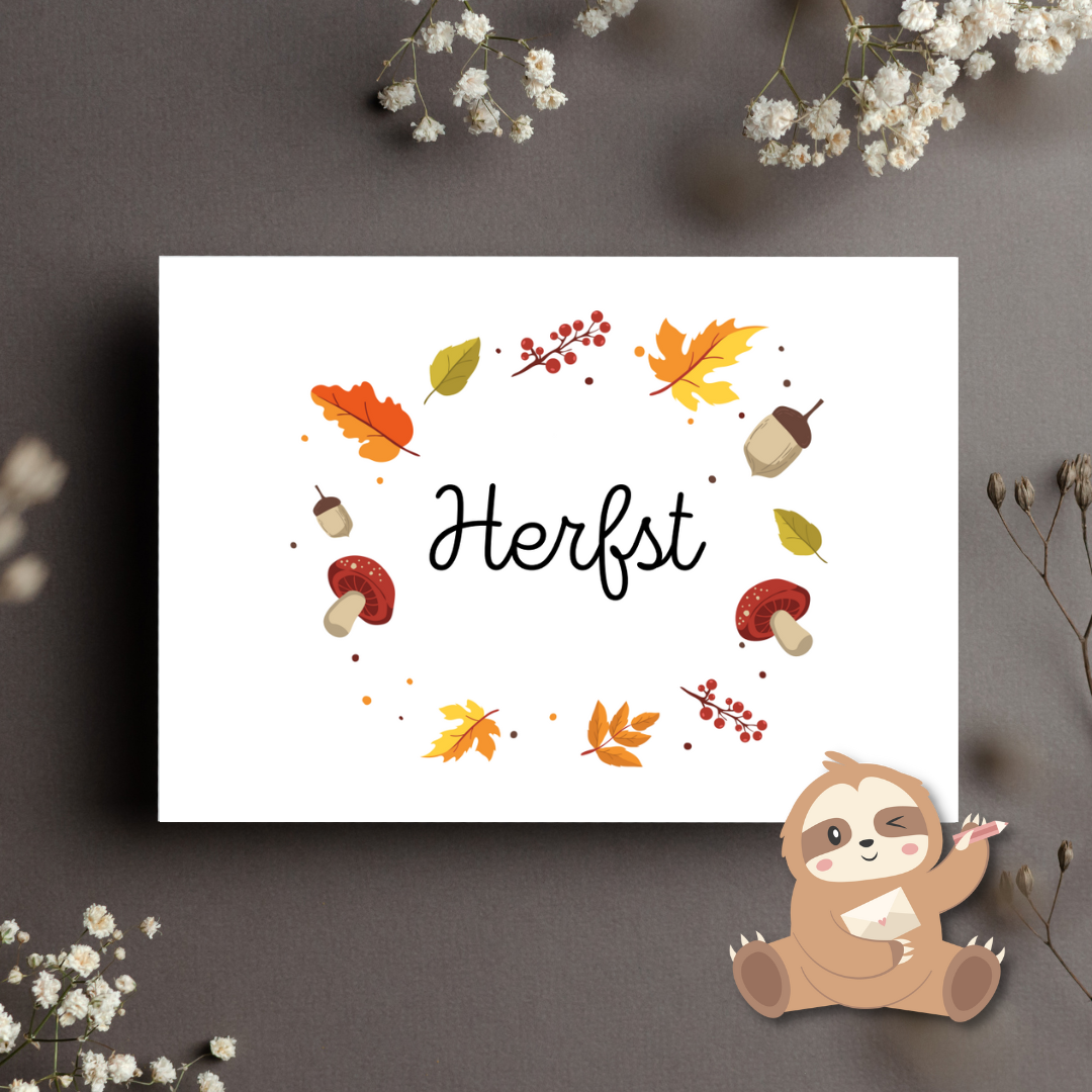 'Herfst’ in cirkel – Ansichtkaart