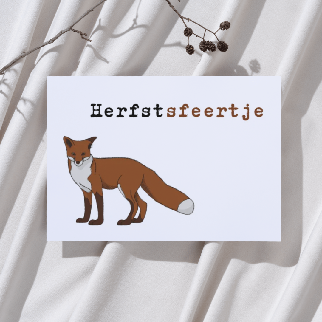 'Herfstsfeertje' - Vos Ansichtkaart
