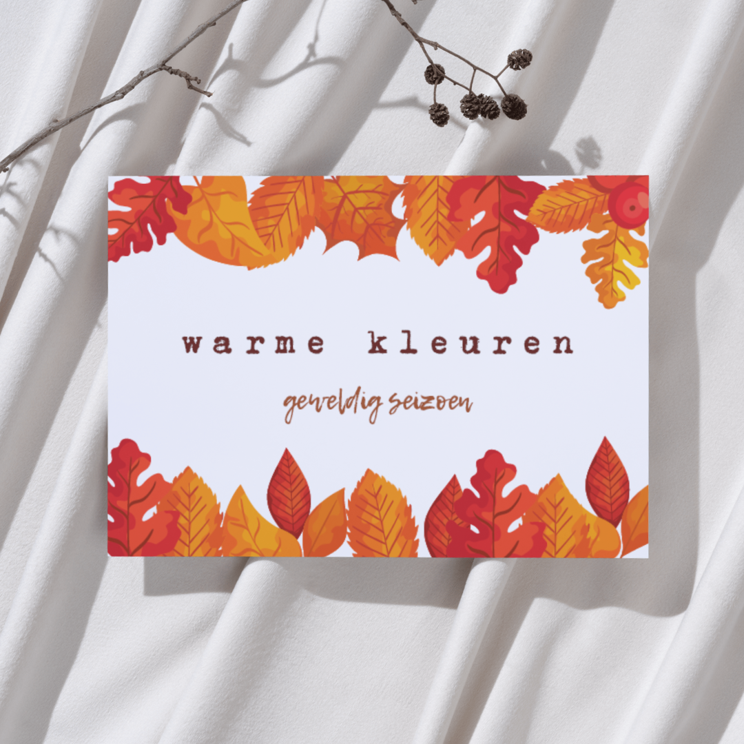 'Warme kleuren, geweldig seizoen’ – Herfst Ansichtkaart