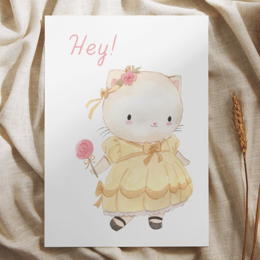 'Hey!' - Poes Ansichtkaart